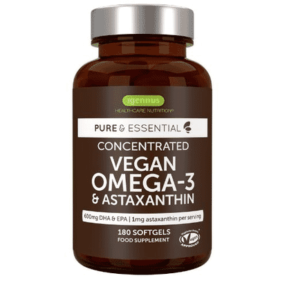 Pure & Essential Concentrated Vegan Omega-3 & Astaxanthin 180s