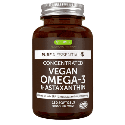 Pure & Essential Concentrated Vegan Omega-3 & Astaxanthin 180s