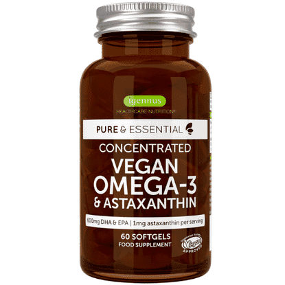 Pure & Essential Concentrated Vegan Omega-3 & Astaxanthin 60s