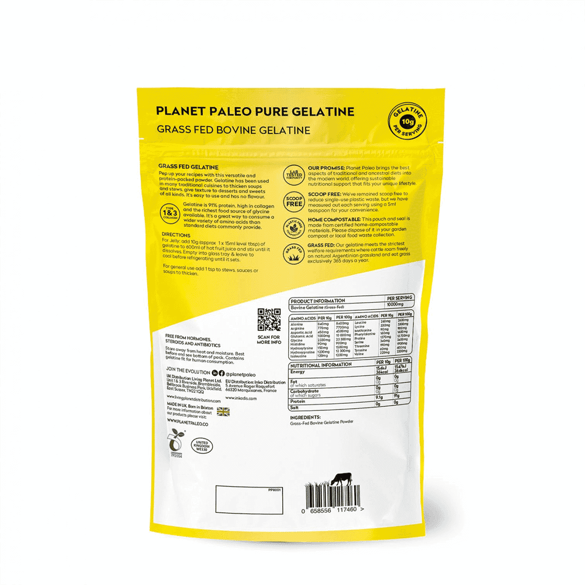 Pure Gelatine Grassfed Unflavoured Bovine Gelatine 300g