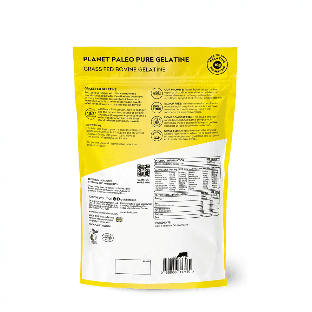 Pure Gelatine Grassfed Unflavoured Bovine Gelatine 300g