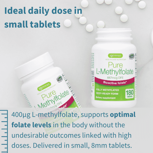 Pure L-Methylfolate 400ug 180s