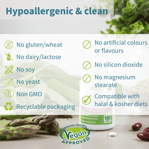 Pure L-Methylfolate 400ug 180s