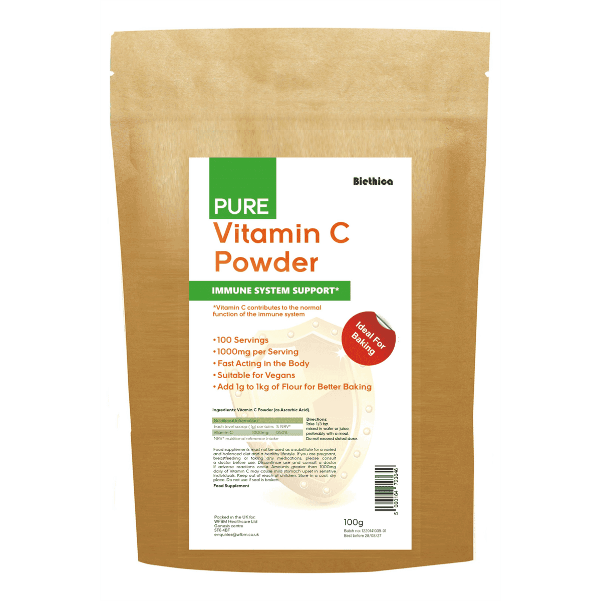 Pure Vitamin C Powder 100g