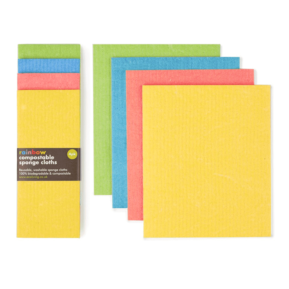 Rainbow Compostable Sponge Cloths (6 Pack)