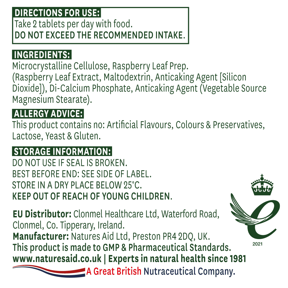 Raspberry Leaf (Concentrated Extract) 750mg 60s