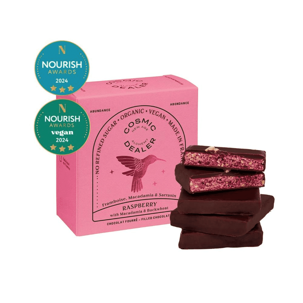 Raspberry with Macadamia & Buckwheat Box 4 Chocolates