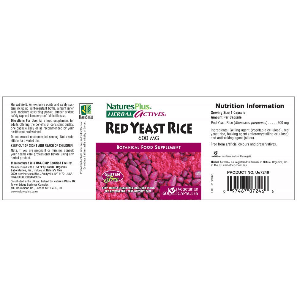 Red Yeast Rice 600mg 60s