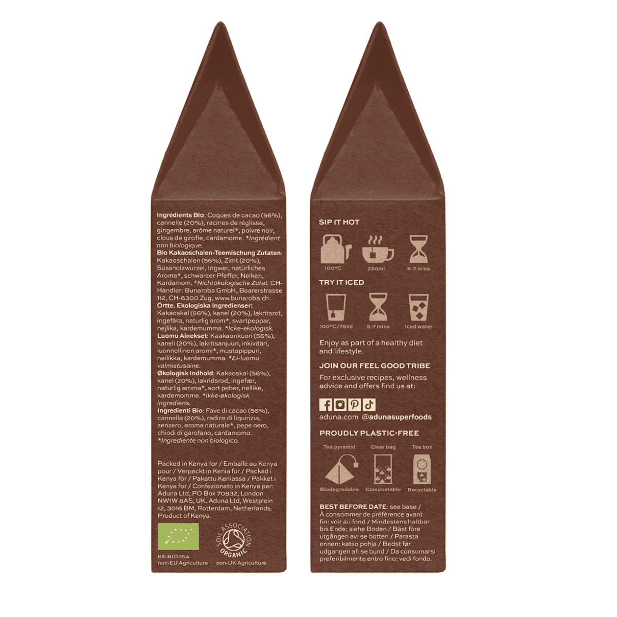 Relax Cinnamon Spiced Cacao Organic 15 Tea Pyramids