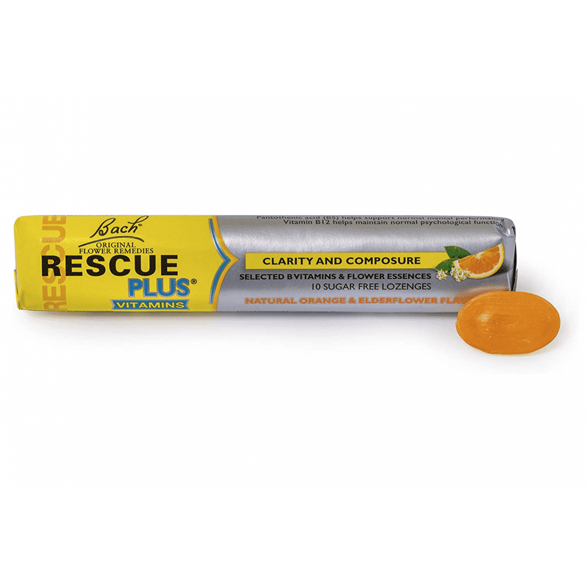 Rescue Plus Vitamins Lozenge Orange and Elderflower Flavour 10s