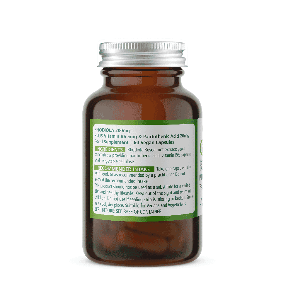 Rhodiola 200mg plus Vitamin B6 5mg and Pantothenic Acid 20mg 60s