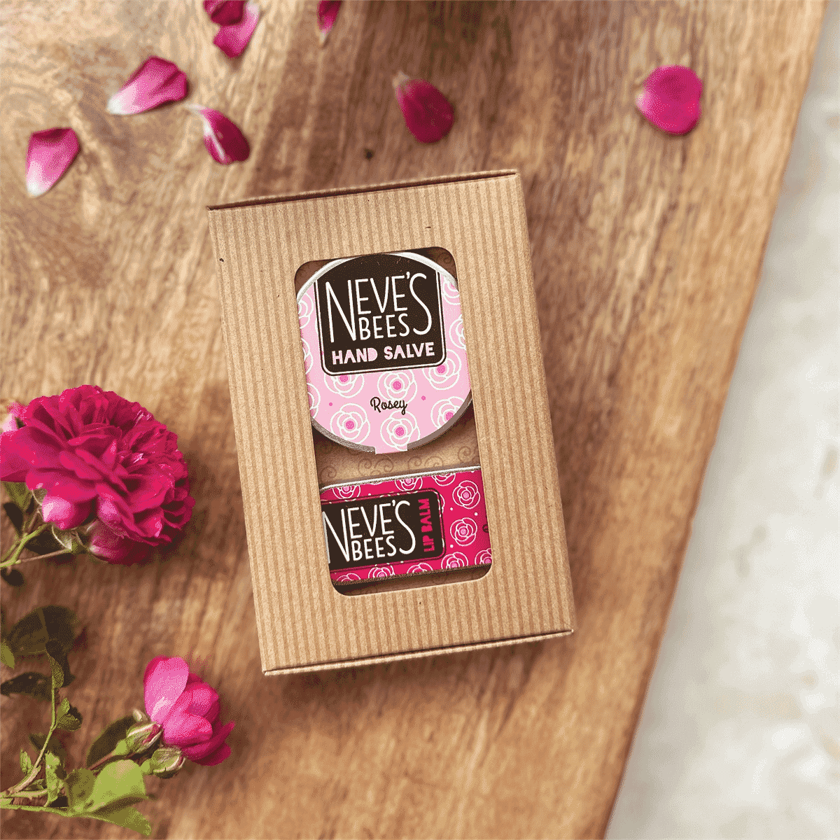 Rosey Hand Salve & Lip Balm Gift Set 34g