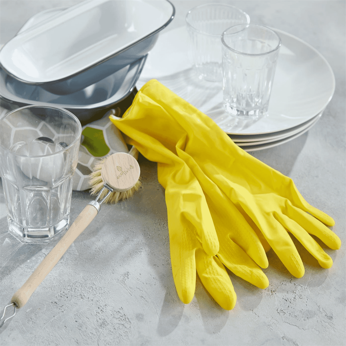 Rubber Gloves Natural Latex Medium (Yellow)
