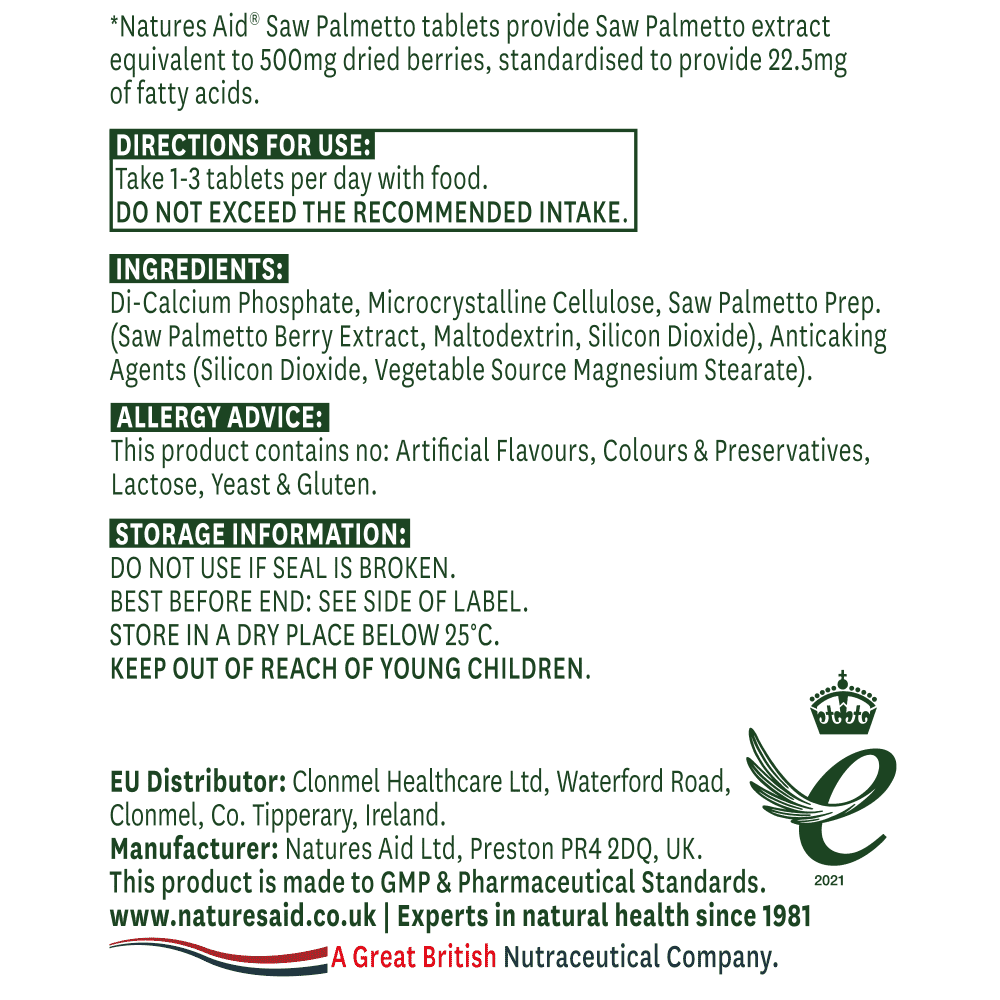 Saw Palmetto (Standardised) 500mg 90s