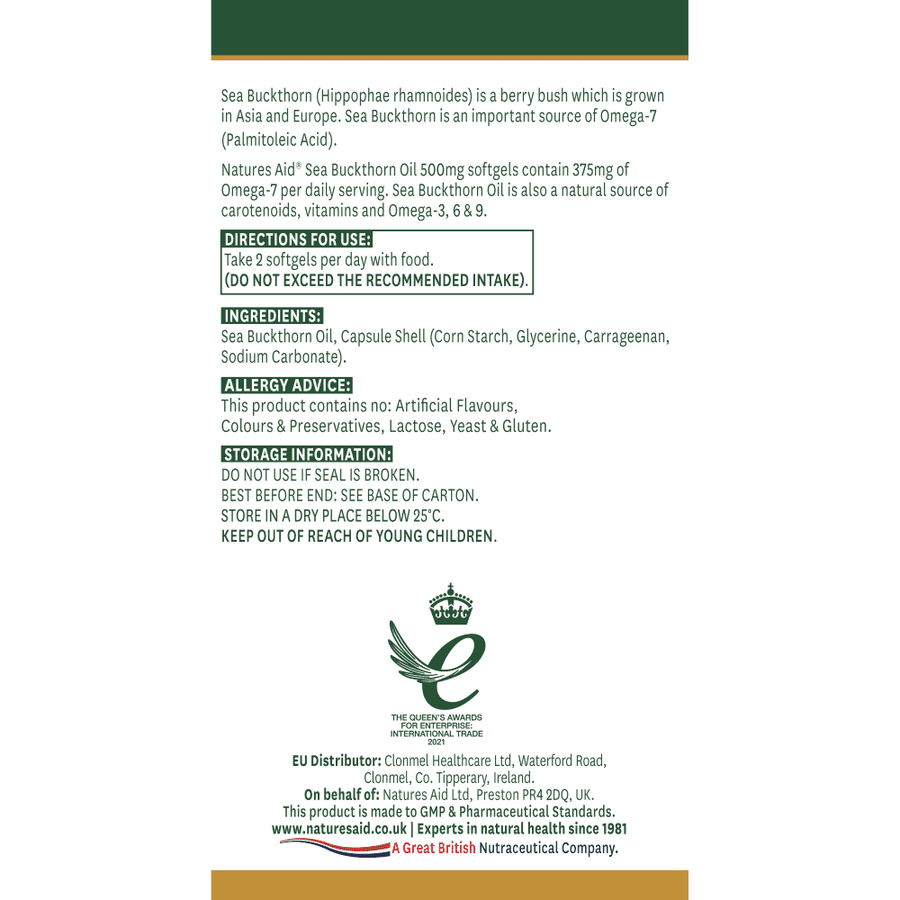 Sea Buckthorn Oil (Omega-7) 60s