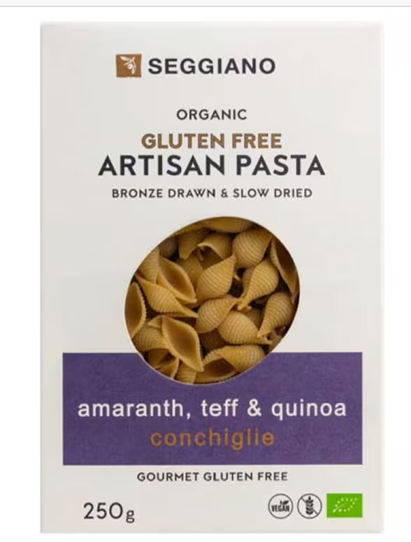 Seggiano Organic Gluten Free Teff, Amaranth & Quinoa Conchiglie 250g