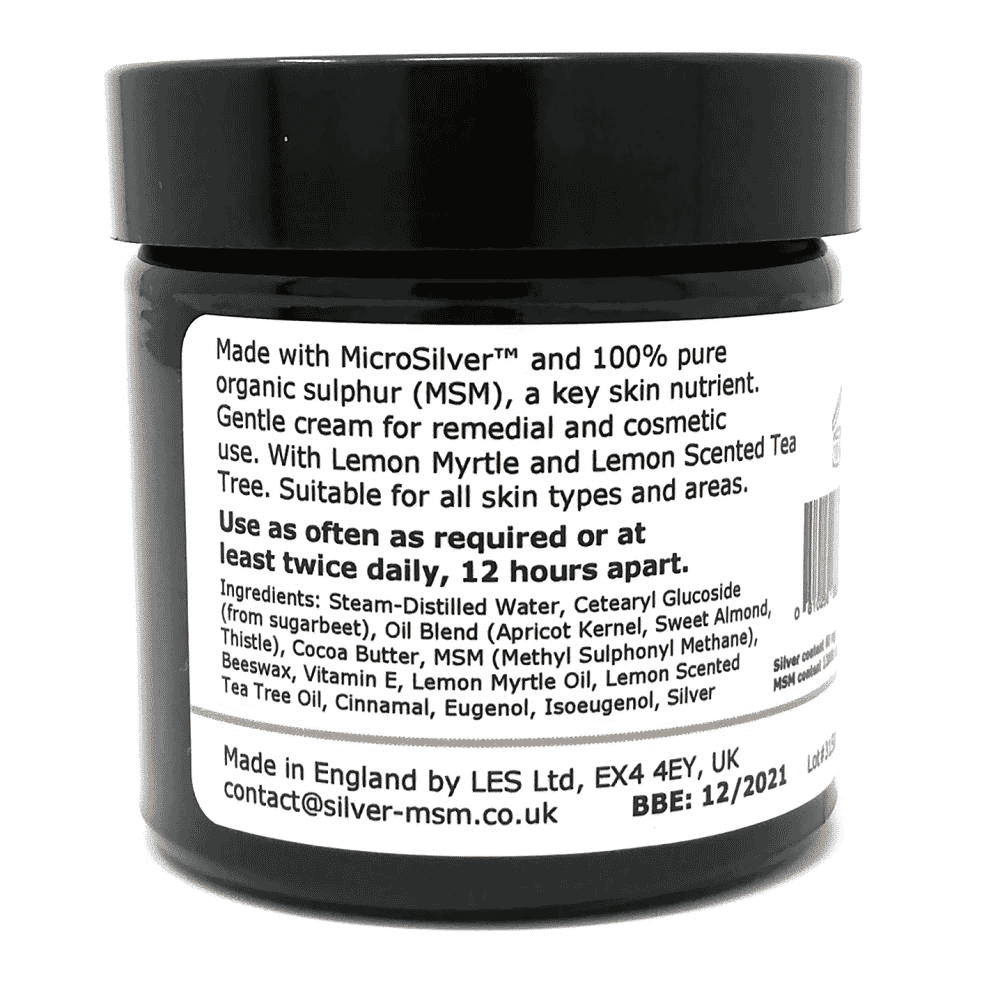 Silver-MSM Cream with Lemon Myrtle and Lemon Scented Tea Tree 60ml