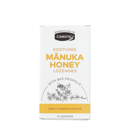 Soothing Manuka Honey Lozenges with Bee Propolis & Zesty Lemon Flavour 12s