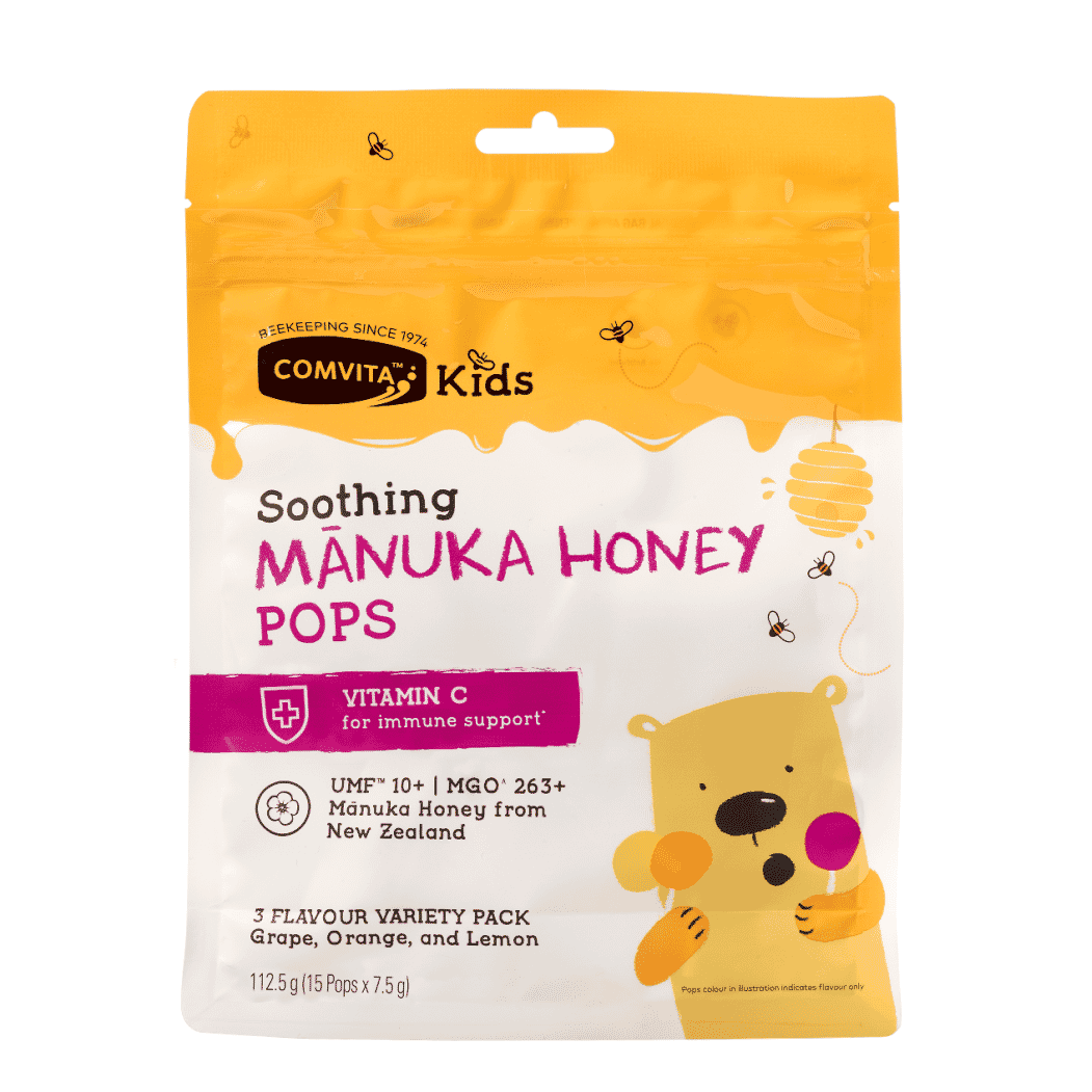 Soothing Manuka Honey Pops Grape, Orange and Lemon 15s