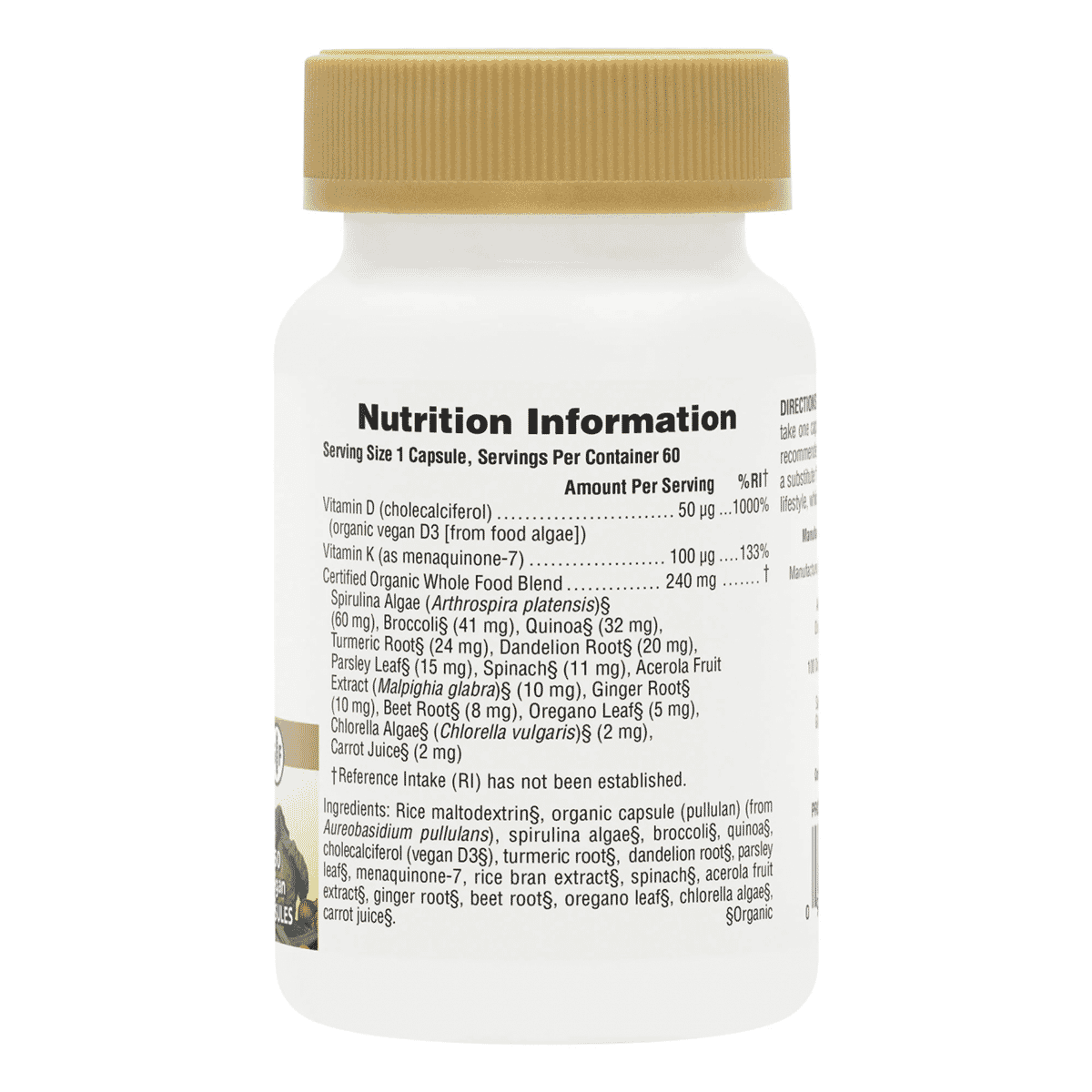 Source of Life Garden Vit D3 & K2 50ug (2000iu) / 100ug 60s