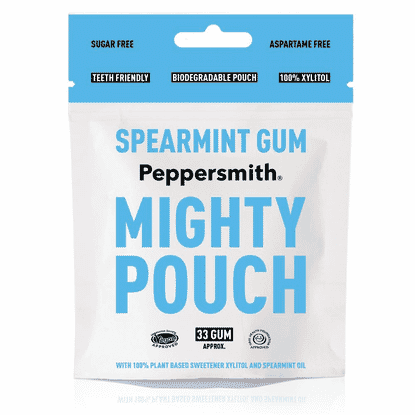 Spearmint Gum Mighty Pouch 33s SINGLE