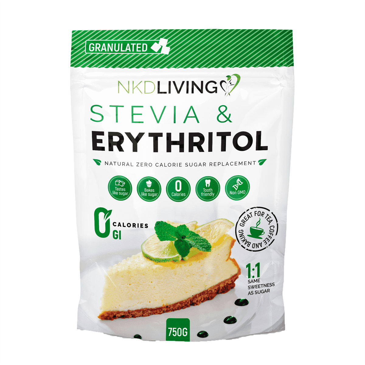 Stevia & Erythritol Natural Zero Calorie Sugar Replacement 750g