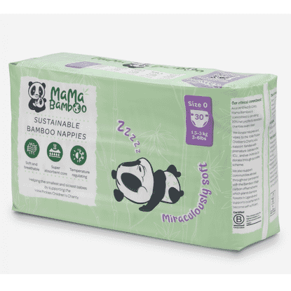 Sustainable Bamboo Nappies Size 0 (1.5-3kg 3-6lbs) 30s