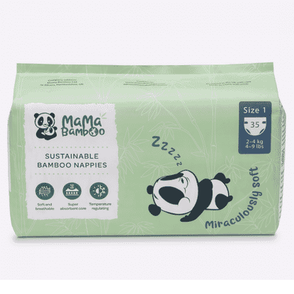Sustainable Bamboo Nappies Size 1 (2-4kg 4-9lb) 35s