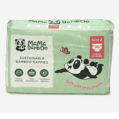 Sustainable Bamboo Nappies Size 2 (3-8kg 6-18lb) 30s