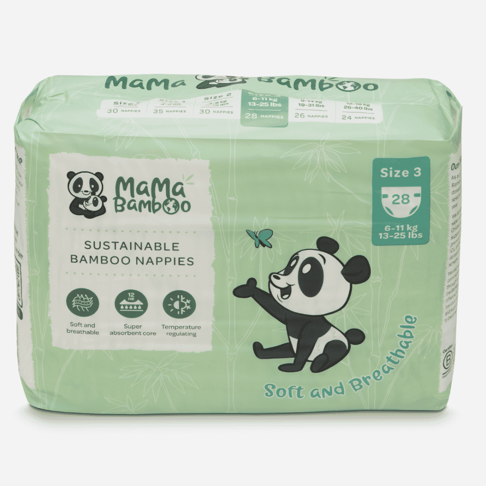 Sustainable Bamboo Nappies Size 3 (6-11kg 13-25lb) 28s