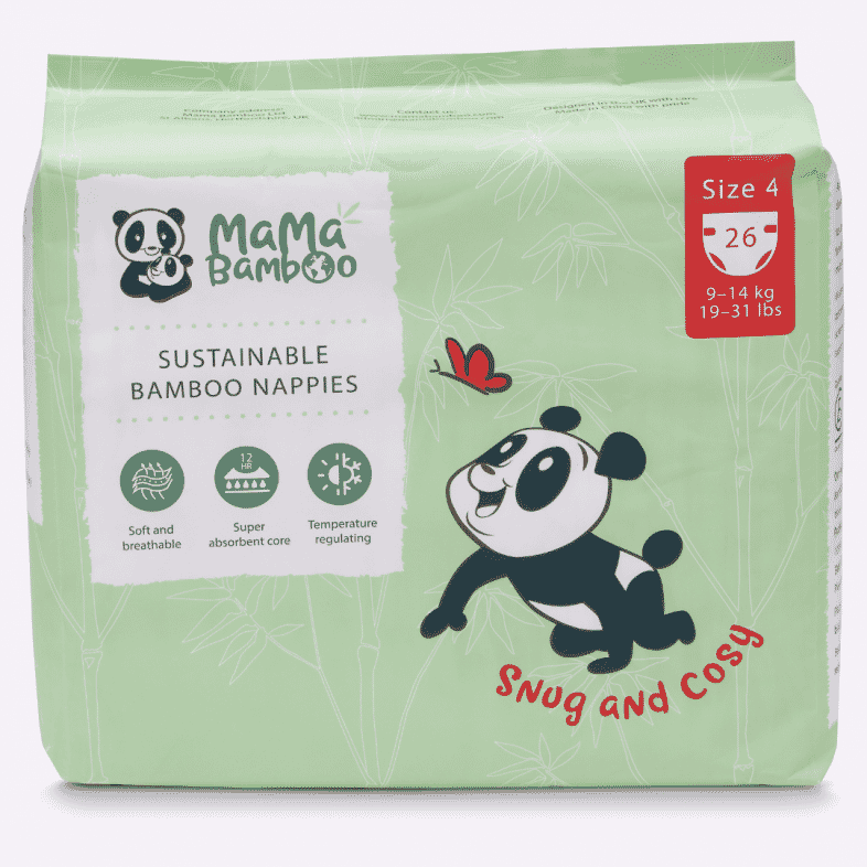 Sustainable Bamboo Nappies Size 4 (9-14kg 19-31lb) 26s
