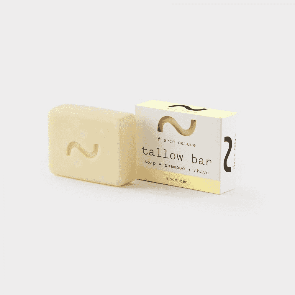 Tallow Bar Soap Shampoo Shave Unscented 90g