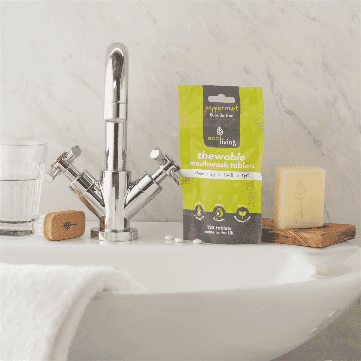 Toothpaste Tablets Peppermint Fluoride Free 125s