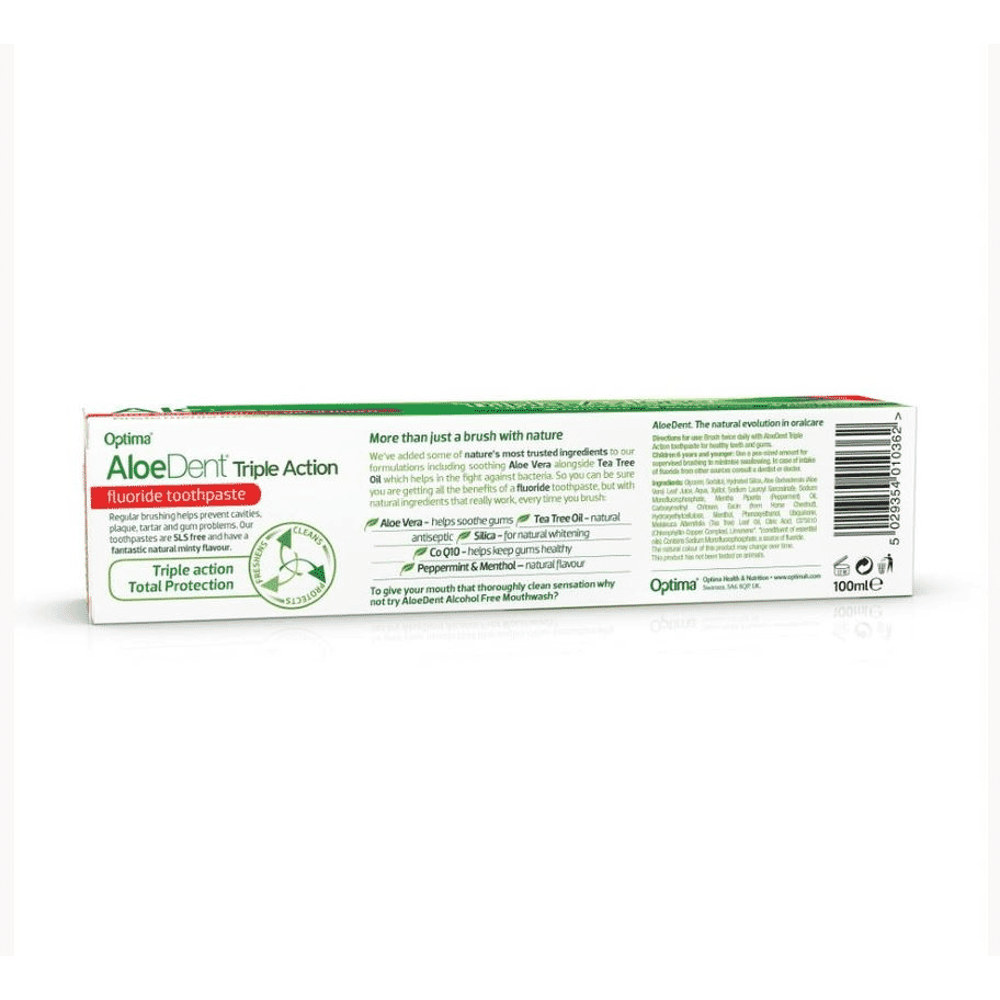 Triple Action Aloe Vera Gel Toothpaste With Fluoride 100ml