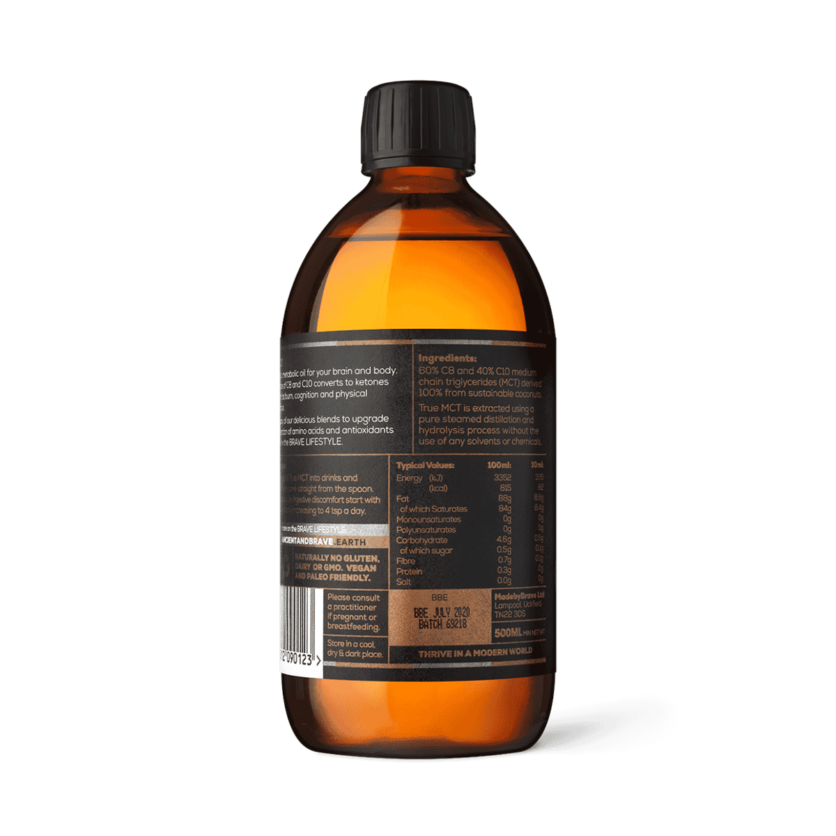 True MCT Oil Bottle 500ml