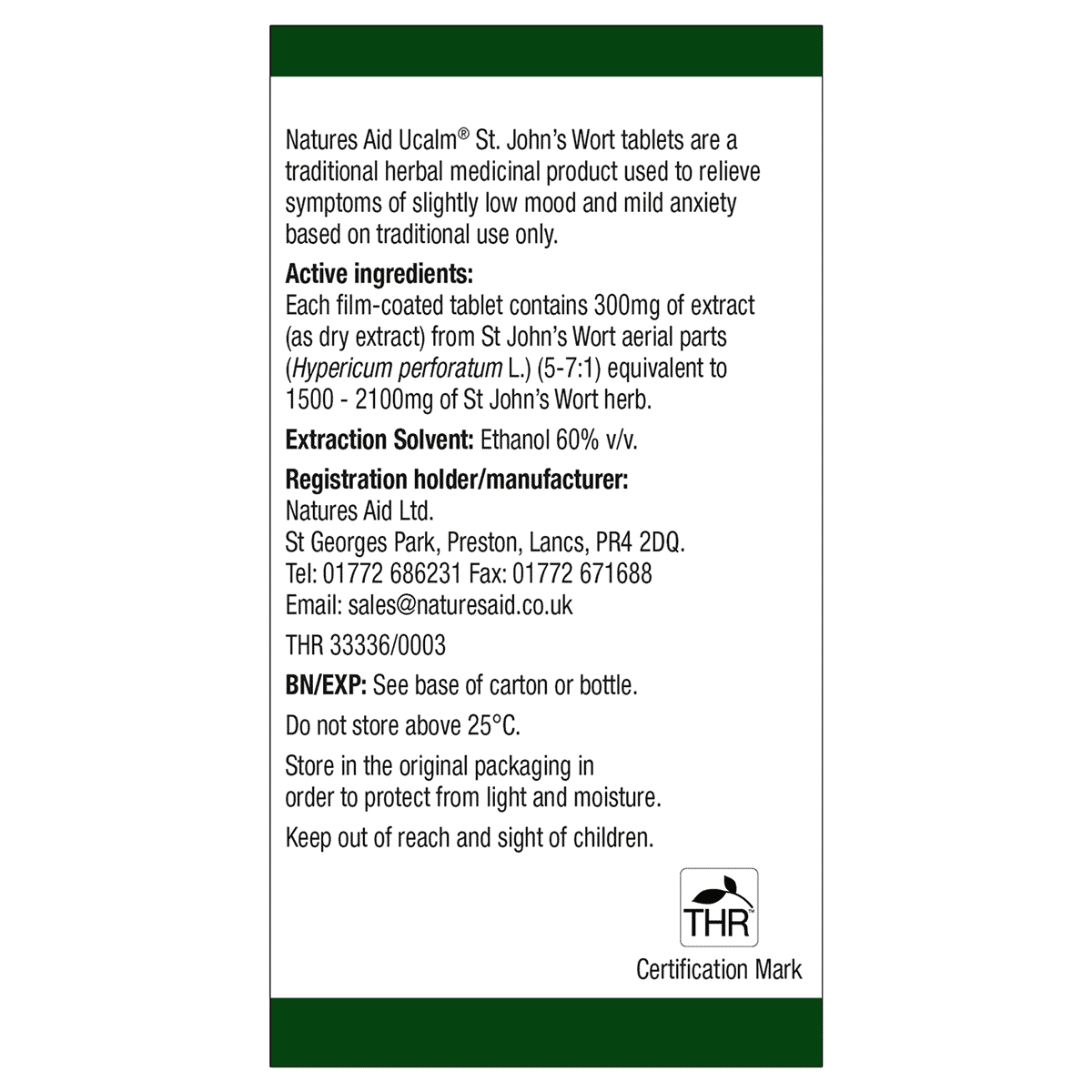 Ucalm® St. John's Wort Tablets 60s