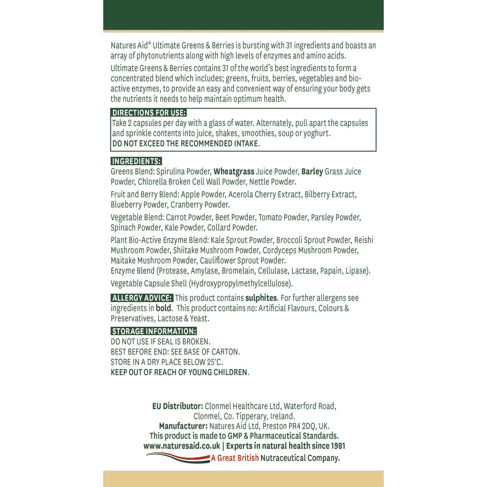 Ultimate Greens & Berries (100% Pure Food Extracts) 60s