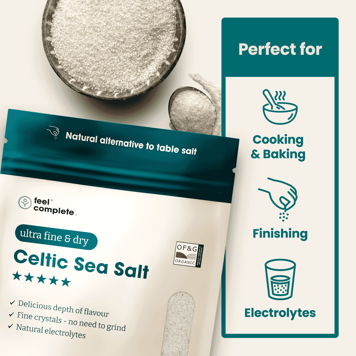 ULTRA Fine & Dry Celtic Sea Salt 800g