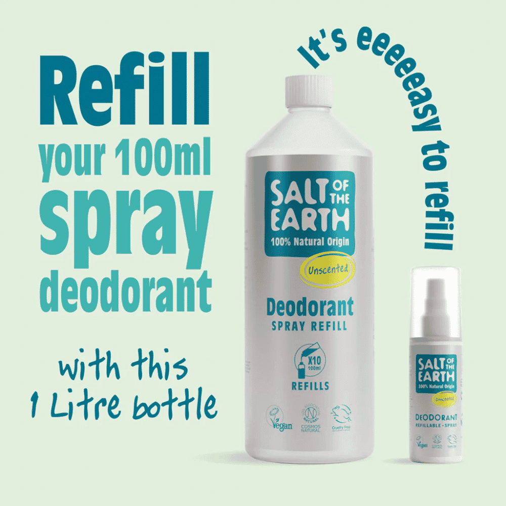 Unscented Natural Deodorant Spray Refill 1 Litre