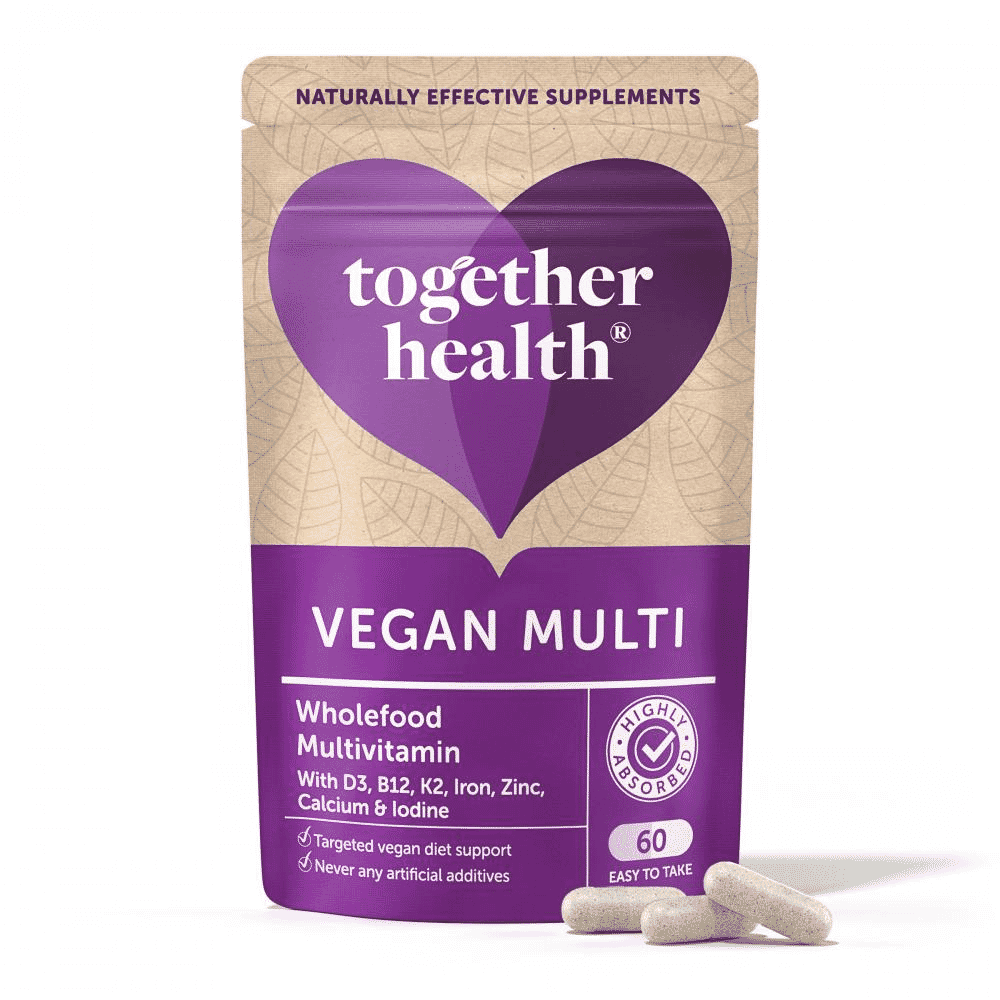 Vegan Multi Wholefood Multivitamin with D3, B12, K2, Iron, Zinc, Calcium & Iodine 60s