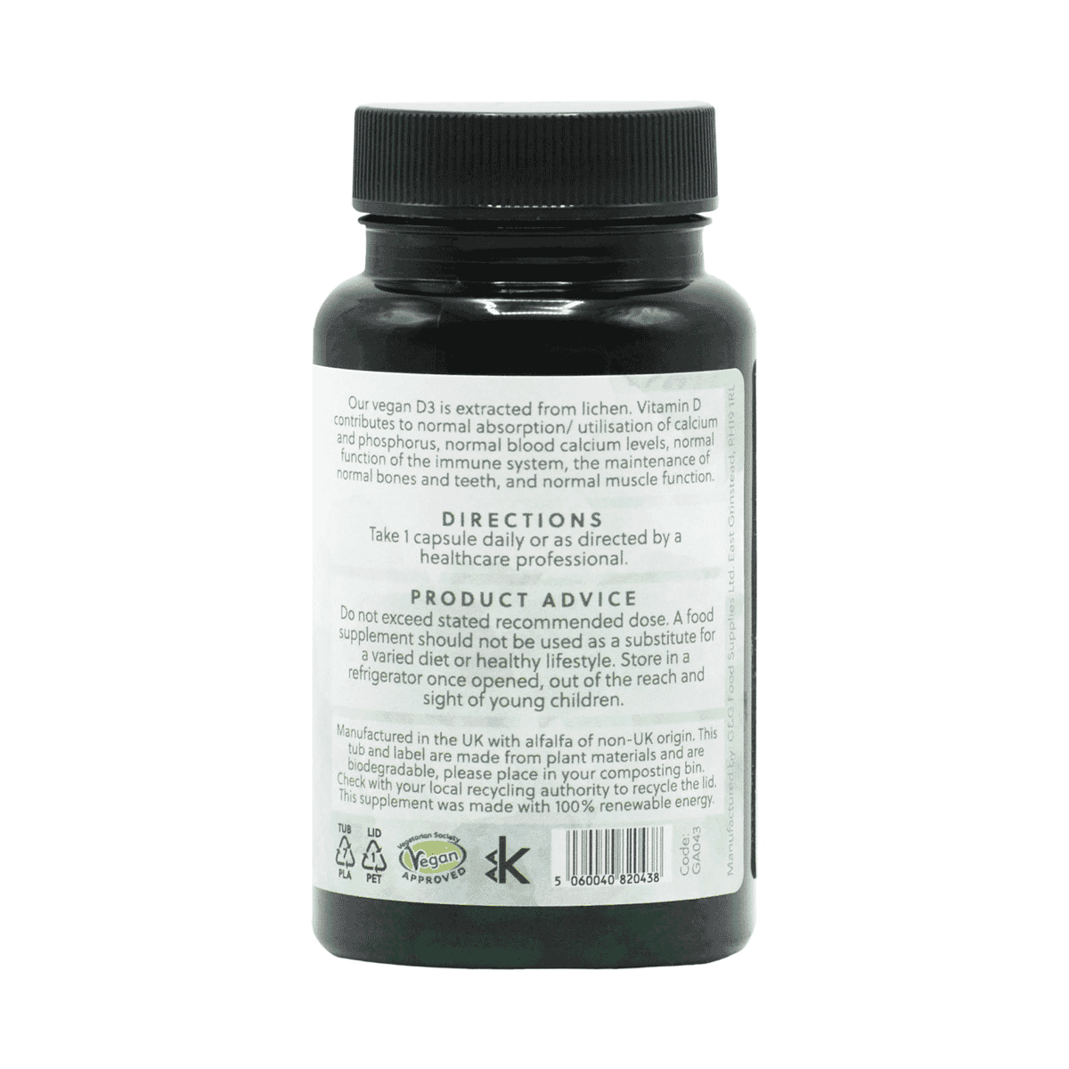 Vegan Vitamin D3 1000iu 120s