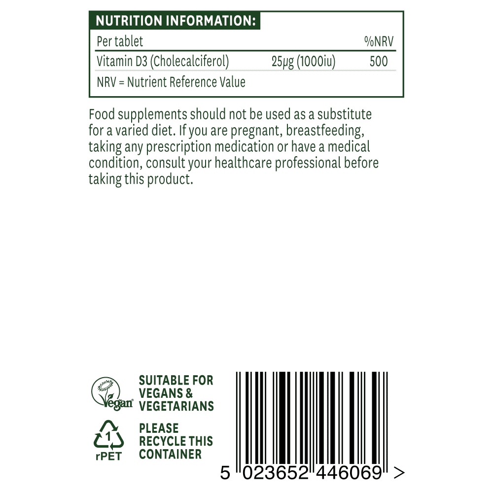 Vegan Vitamin D3 (High Strength) 1000iu 60s