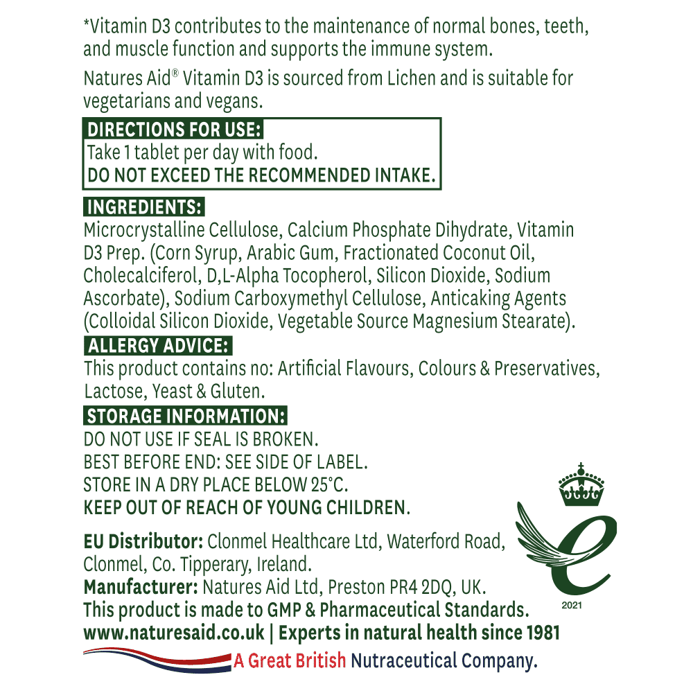 Vegan Vitamin D3 (High Strength) 1000iu 60s