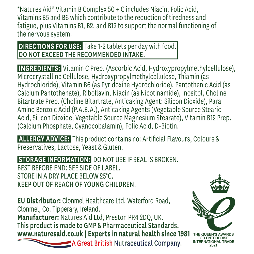 Vitamin B Complex 50 + C (High Potency) Time Release 90s