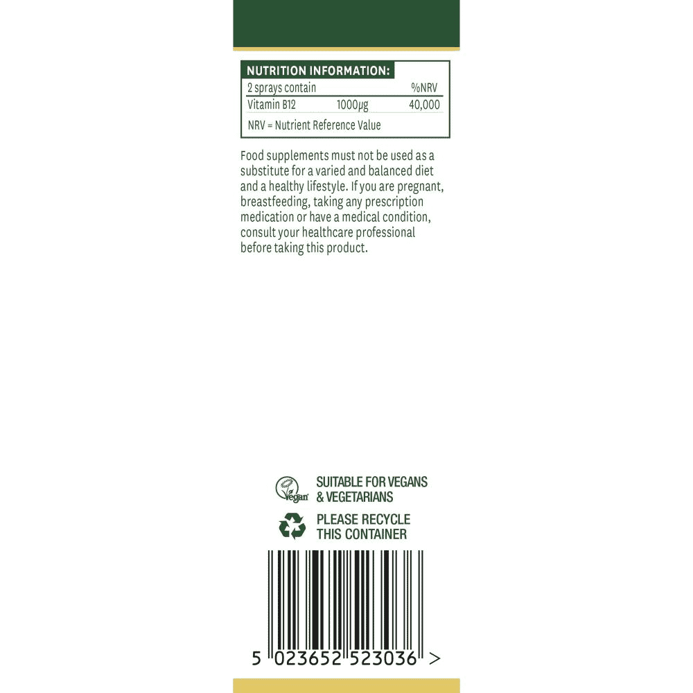 Vitamin B12 1000ug Oral Spray Cherry Flavour 30ml