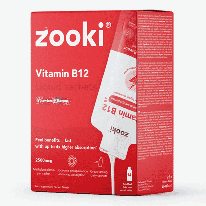 Vitamin B12 Liquid Sachets Strawberry Flavour 14x10ml Sachets CASE