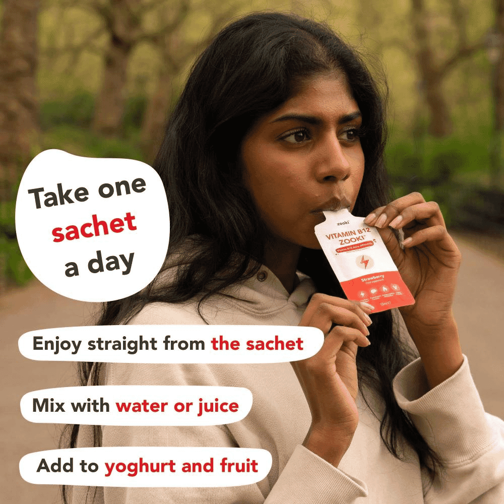 Vitamin B12 Liquid Sachets Strawberry Flavour 14x10ml Sachets CASE