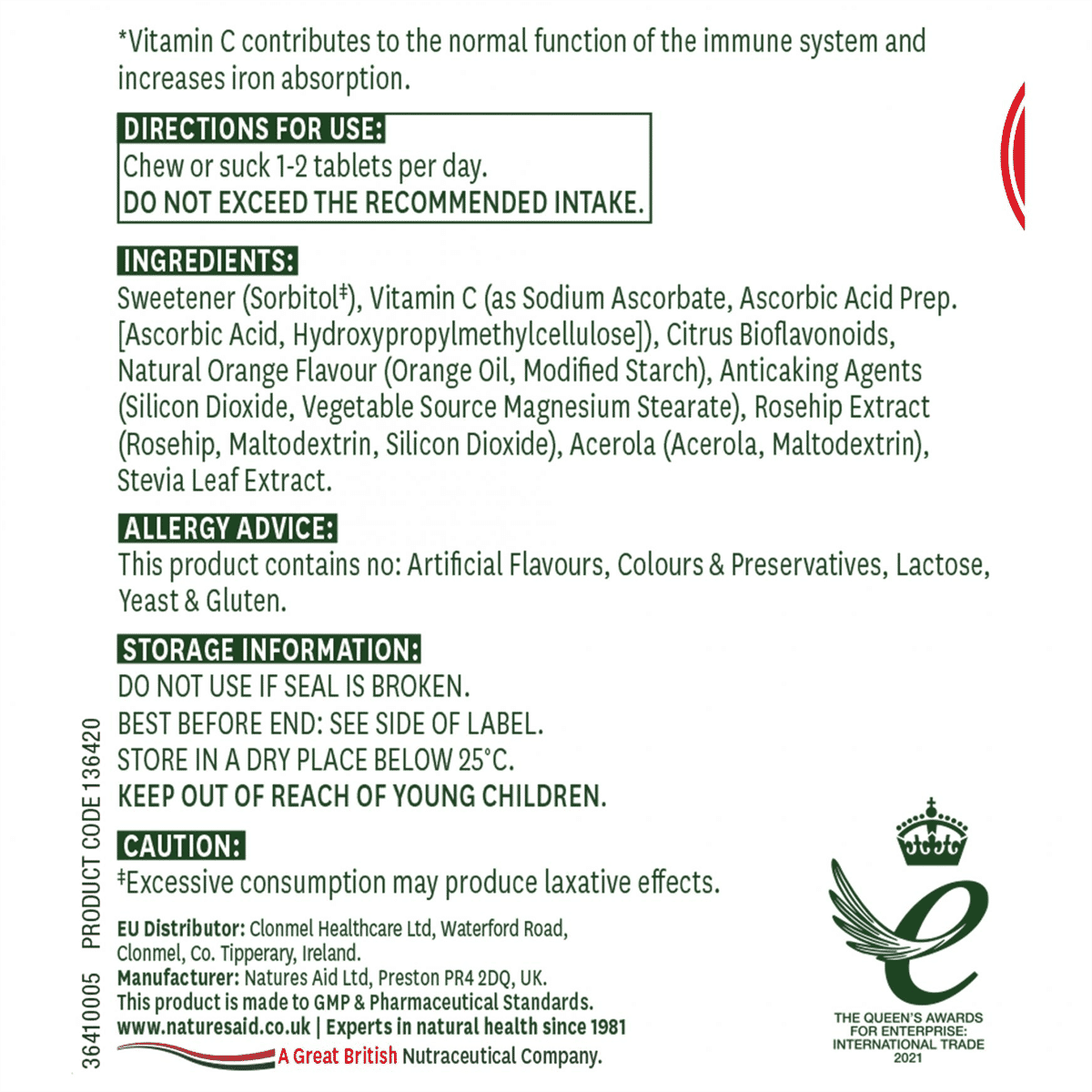 Vitamin C Chewable (500mg) 100s