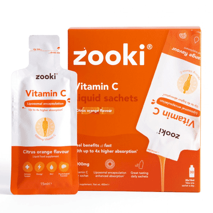Vitamin C Liquid Sachets Citrus Orange Flavour 30x15ml CASE