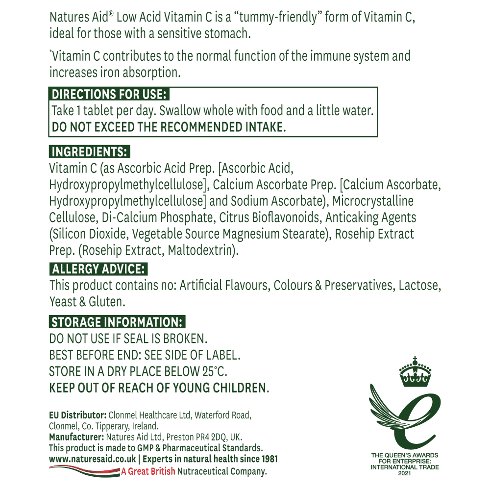 Vitamin C Low Acid (1000mg) 180s